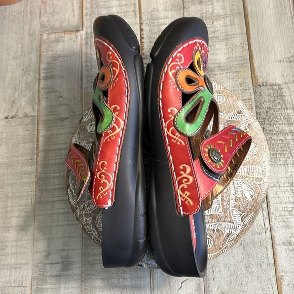 L’ARTISTE SPRING STEP WOMENS COOA HAND PAINTED LEATHER CLOG SIZE 40/9 - Picture 10 of 14